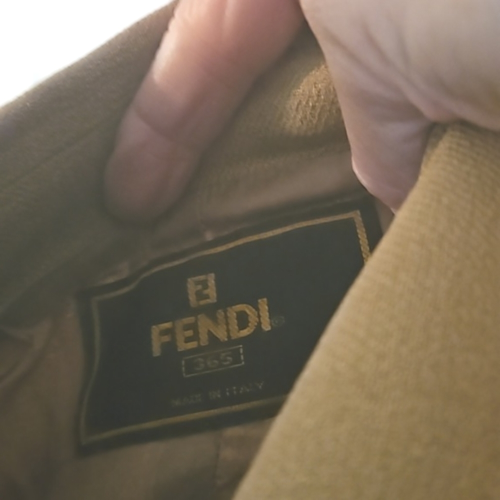 VINTAGE FENDI blazer belted jacket Sz 8 100% Authentic WOOL blend - Picture 6 of 9